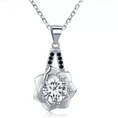 Naszyjnik s1 Platerowany Platyną CZ / Spinel - Franko - obrazek 4