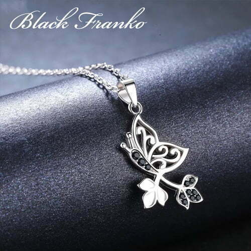 Naszyjnik s12 Platerowany Platyną CZ / Spinel - Franko - obrazek 3