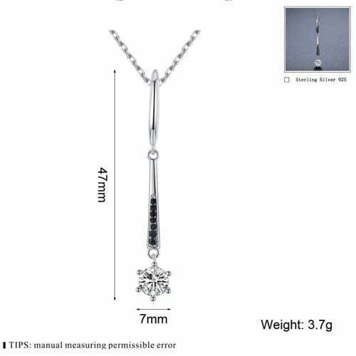 Naszyjnik s8 Platerowany Platyną CZ / Spinel - Franko - obrazek 3