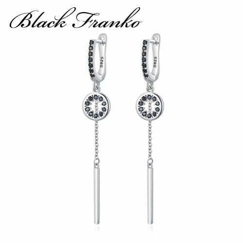 Kolczyki s13 Platerowane Platyną CZ / Spinel - obrazek 2