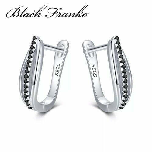 Kolczyki s22 Platerowane Platyną CZ / Spinel - obrazek 2