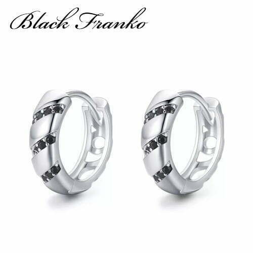 Kolczyki s14 Platerowane Platyną CZ / Spinel - obrazek 2