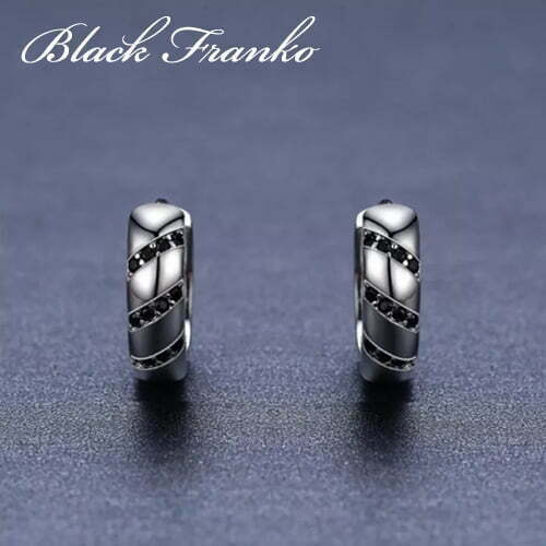 Kolczyki s14 Platerowane Platyną CZ / Spinel - obrazek 4