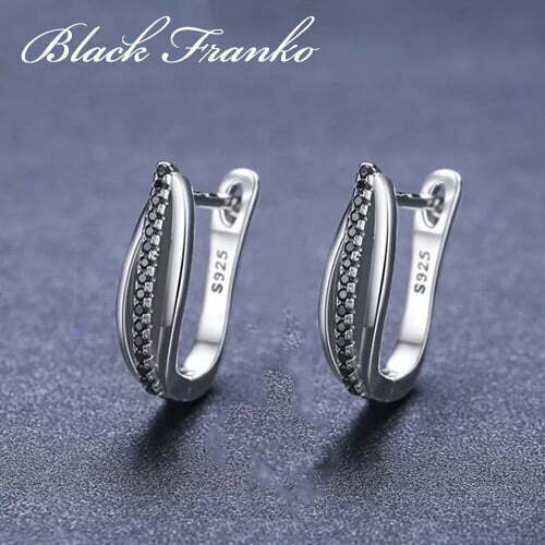 Kolczyki s22 Platerowane Platyną CZ / Spinel - obrazek 3