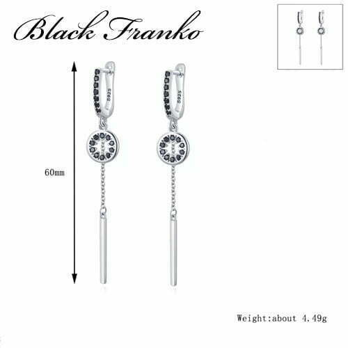 Kolczyki s13 Platerowane Platyną CZ / Spinel - obrazek 3