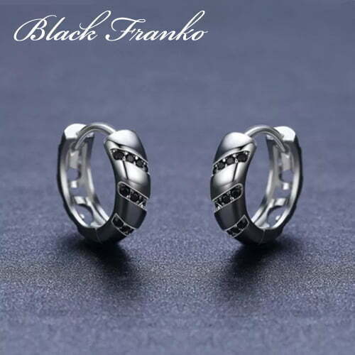 Kolczyki s14 Platerowane Platyną CZ / Spinel - obrazek 3