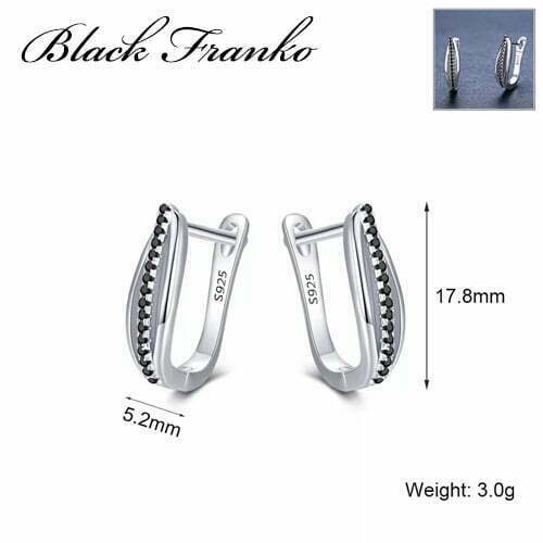 Kolczyki s22 Platerowane Platyną CZ / Spinel - obrazek 4