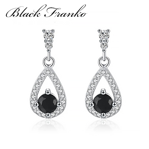 Kolczyki s29 Platerowane Platyną CZ / Spinel - obrazek 3