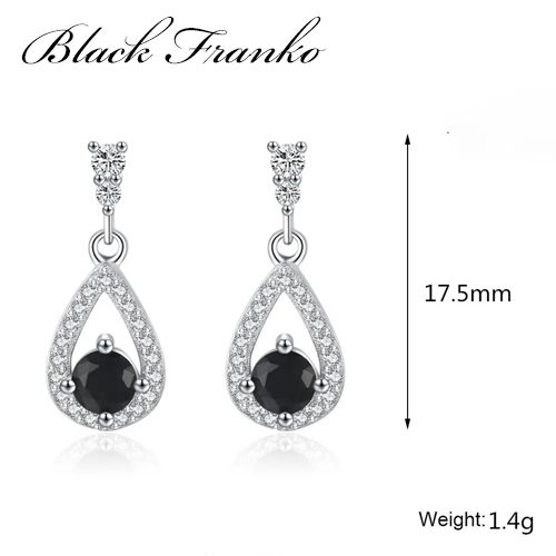 Kolczyki s29 Platerowane Platyną CZ / Spinel - obrazek 4