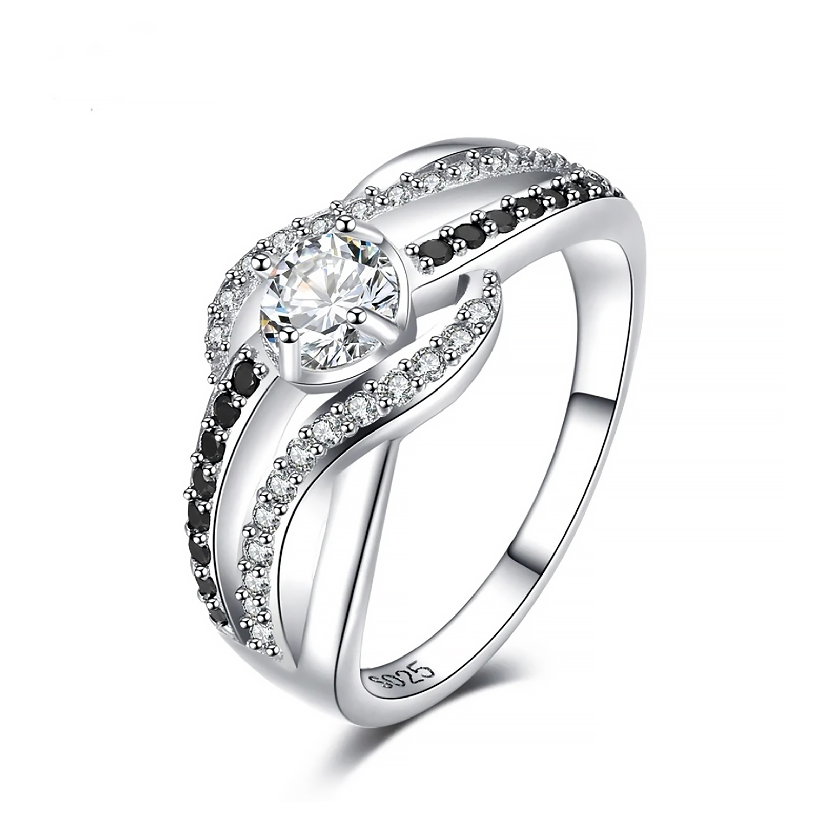 Pierścionek s4 Platerowany Platyną CZ / Spinel - Franko - obrazek 2