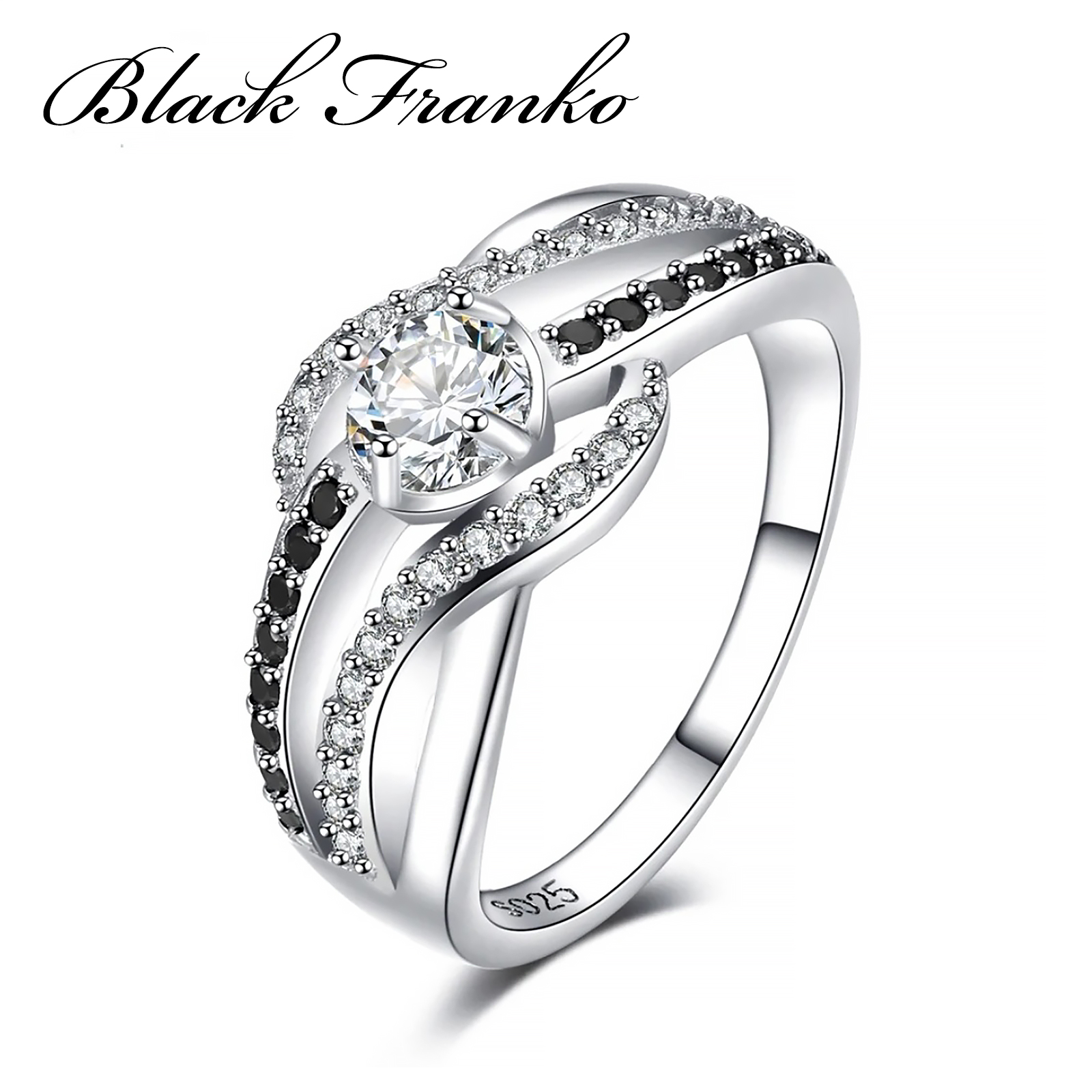 Pierścionek s4 Platerowany Platyną CZ / Spinel - Franko - obrazek 4