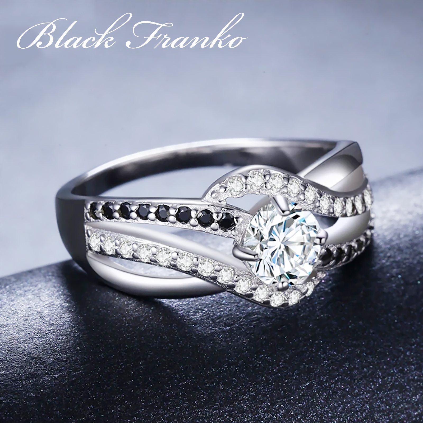 Pierścionek s4 Platerowany Platyną CZ / Spinel - Franko - obrazek 5