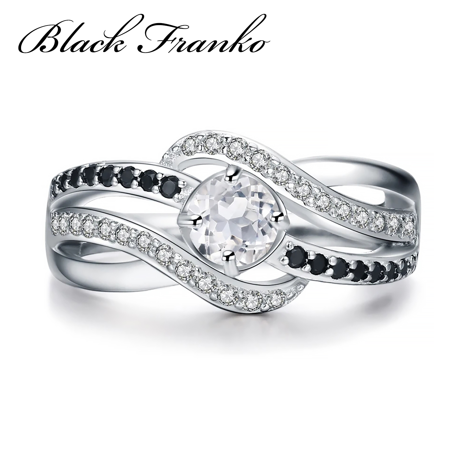 Pierścionek s4 Platerowany Platyną CZ / Spinel - Franko - obrazek 6