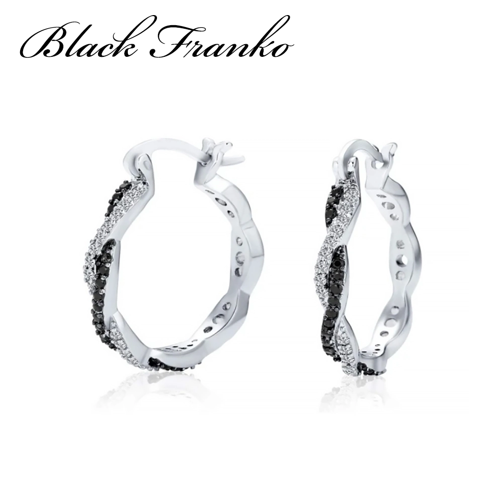 Kolczyki s47 Platerowane Platyną CZ / Spinel - obrazek 2