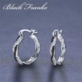 Kolczyki s47 Białe Złoto, Black Franko