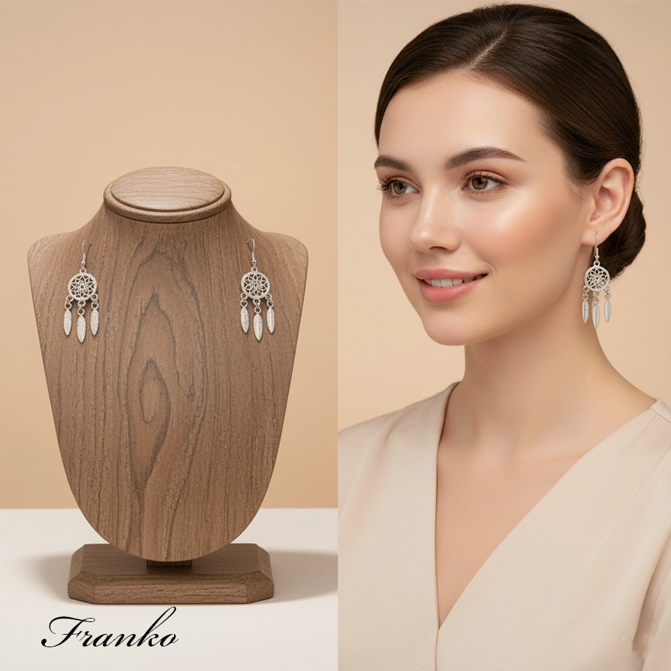 Kolczyki K48 próba sr. 925 cyrkonie - obrazek 3