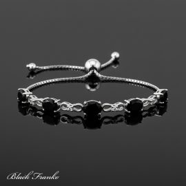 Bransoletka s6 Platerowana Platyną CZ / Spinel - Franko