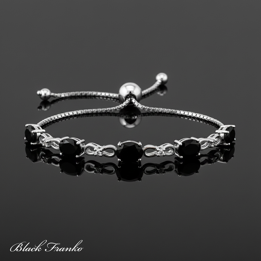 Bransoletka s6 Platerowana Platyną CZ / Spinel - Franko