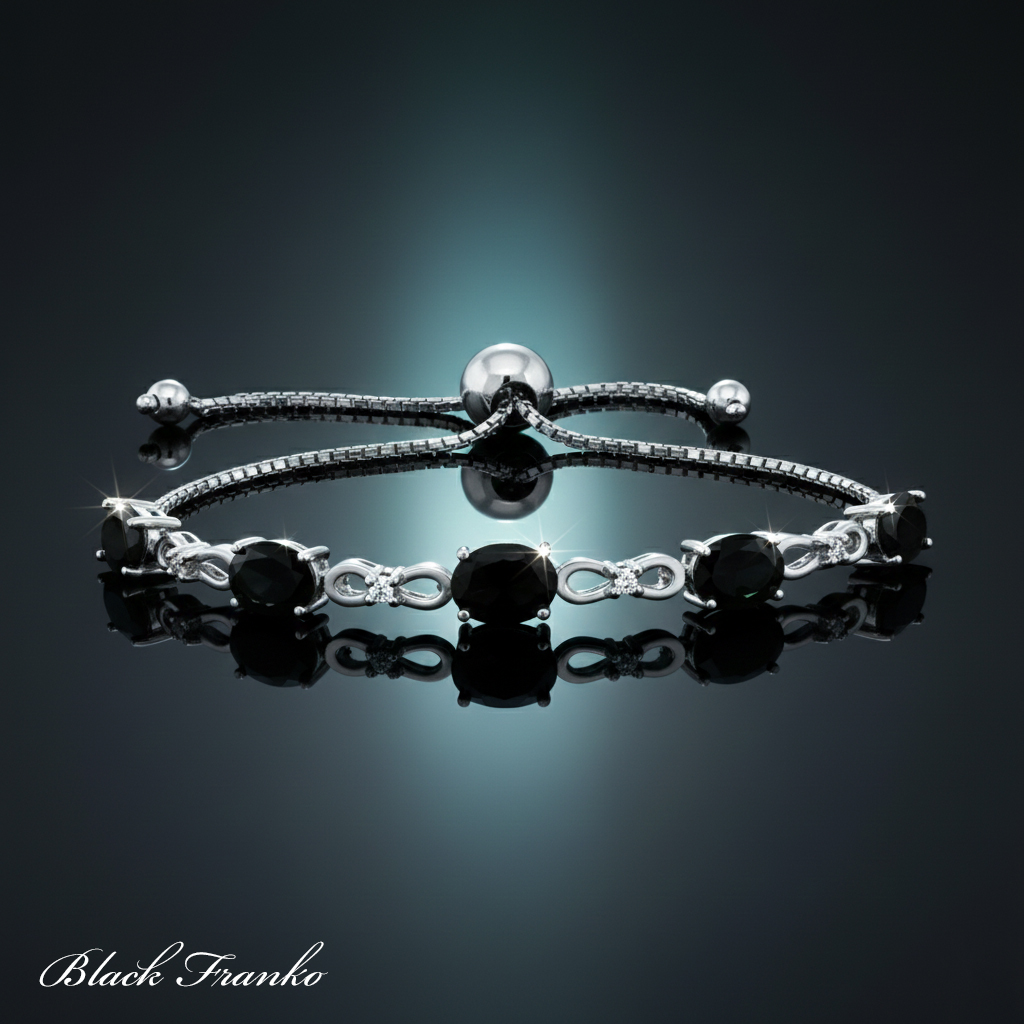 Bransoletka s6 Platerowana Platyną CZ / Spinel - Franko - obrazek 2