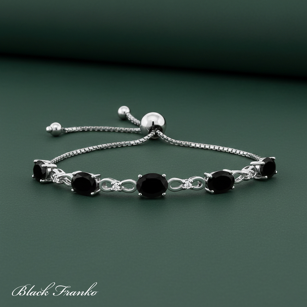 Bransoletka s6 Platerowana Platyną CZ / Spinel - Franko - obrazek 3