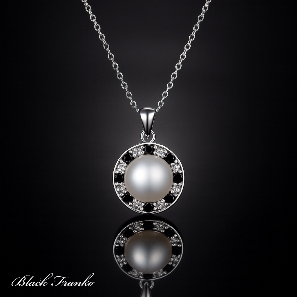 Naszyjnik s18 Platerowany Platyną CZ / Spinel