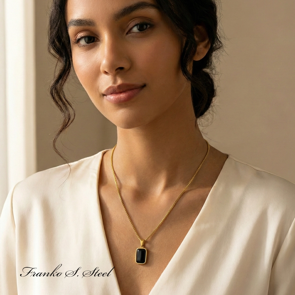 Naszyjnik złoty NSN14 Stal Chirurgiczna 316L - obrazek 2